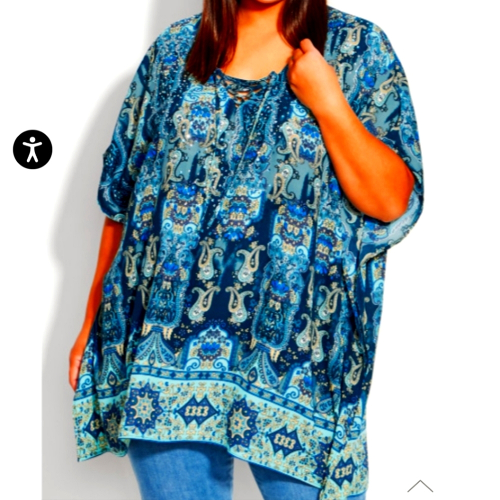 Poncho style blouse